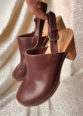 Kahverengi Nakışlı Kadın Kot Platform Topuklu - Görsel 3