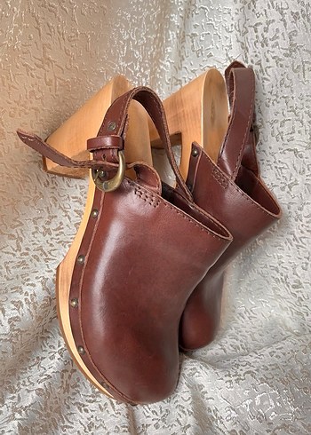 Kahverengi Nakışlı Kadın Kot Platform Topuklu - Görsel 4