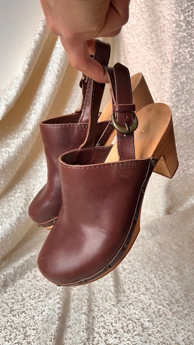 Kahverengi Nakışlı Kadın Kot Platform Topuklu - Görsel 3