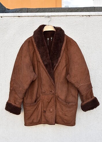Oversize Vintage deri ceket 