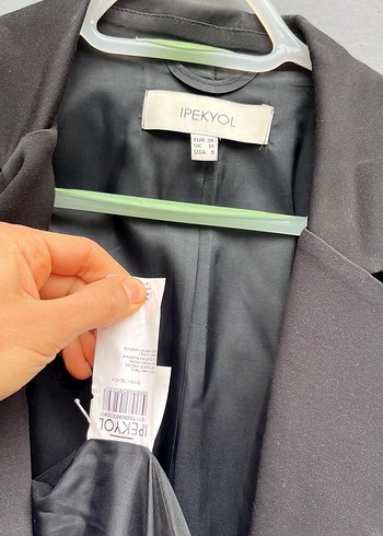 Siyah Kadın Düğmeli Midi Blazer - Görsel 4