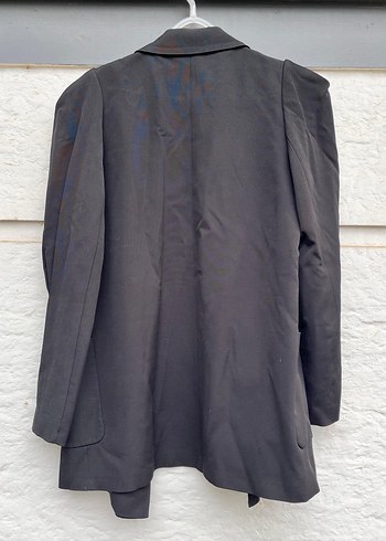 Siyah Kadın Düğmeli Midi Blazer - Görsel 3