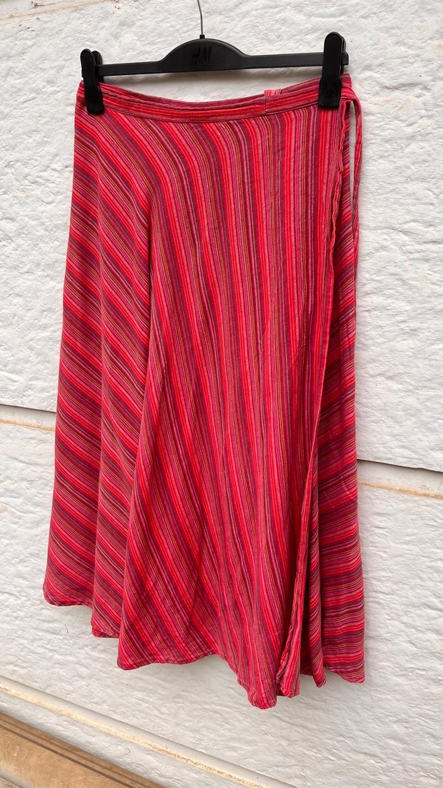 Renkli Çizgili Bohem Hamile Eteği - Görsel 2