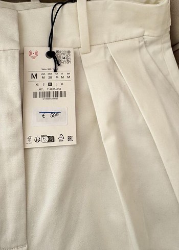 Zara Beyaz Midi Salaş Kadın Kumaş Pantolon