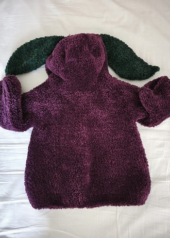 Mor Renkli Örgü Kız Hırka Mont - Görsel 6