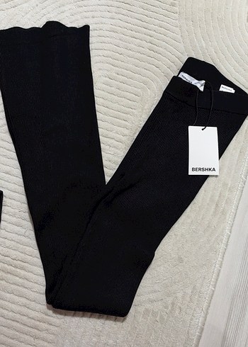 Bershka Siyah Fitilli Uzun Pantolon