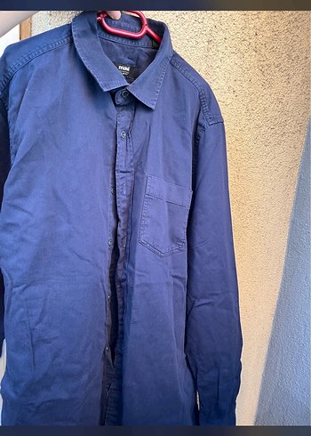 Erkek Lacivert Denim Gömlek