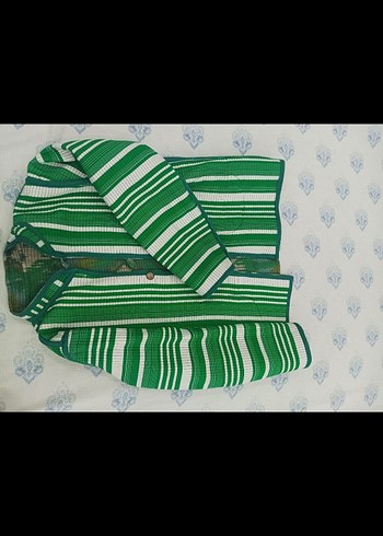 Uzun Kol Yeşil Bohem Kadın Ceket - Görsel 2