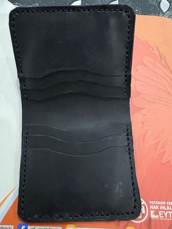 Sade Siyah Hakiki Deri Erkek Cüzdanı - Görsel 3