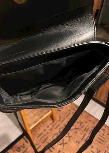 Siyah Deri Tokalı Kadın Çanta - Görsel 5