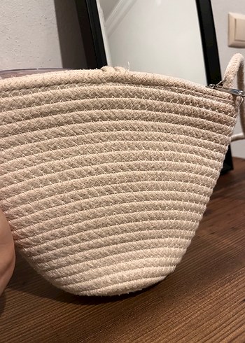 İnci Detaylı Örgü Beyaz Kadın Çanta - Görsel 2