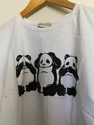 m Beden Panda Baskı Tshirt