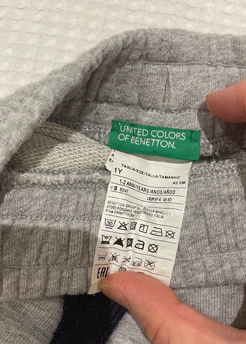 12-18 Ay Beden gri Renk BENETTON marka Gri Erkek Çocuk Rahat Kesim Şort