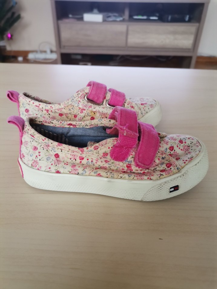 Tommy Hilfiger kız Çocuk Pembe Çiçekli Cırt Cırtlı Spor Ayakkabı - Görsel 3