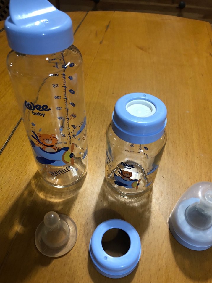 Mavi Bebek Biberon Seti, Renkli Desenli - Görsel 2