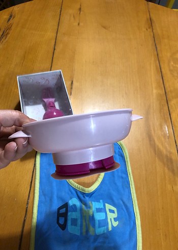 Mavi Baskılı Bebek Önlüğü vakumlu mama tabagı - Görsel 3