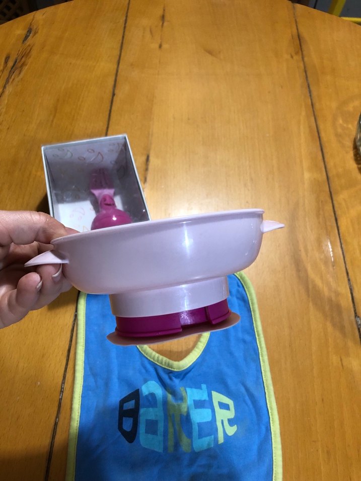 Mavi Baskılı Bebek Önlüğü vakumlu mama tabagı - Görsel 3