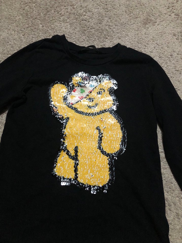 Kız Çocuk Siyah Uzun Kollu Baskılı Sweatshirt - Görsel 2