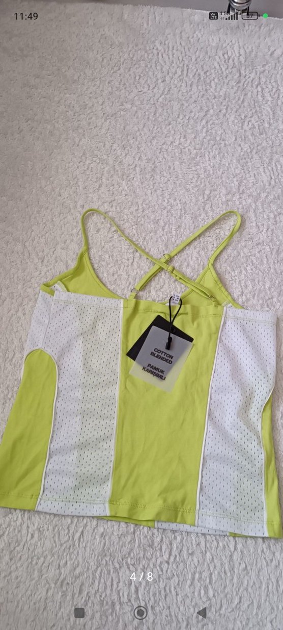 Sarı Askısız Mini Spor Üst - Görsel 3