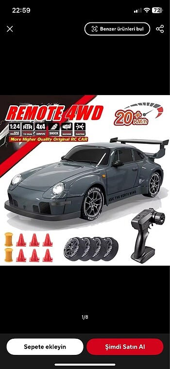 Beden Renk 4WD RC Drift Araba 1:24