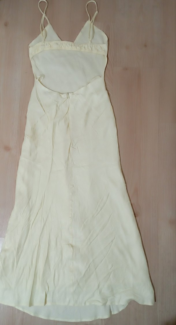 Zara sarı Uzun Askılı Bohem Elbise - Görsel 4