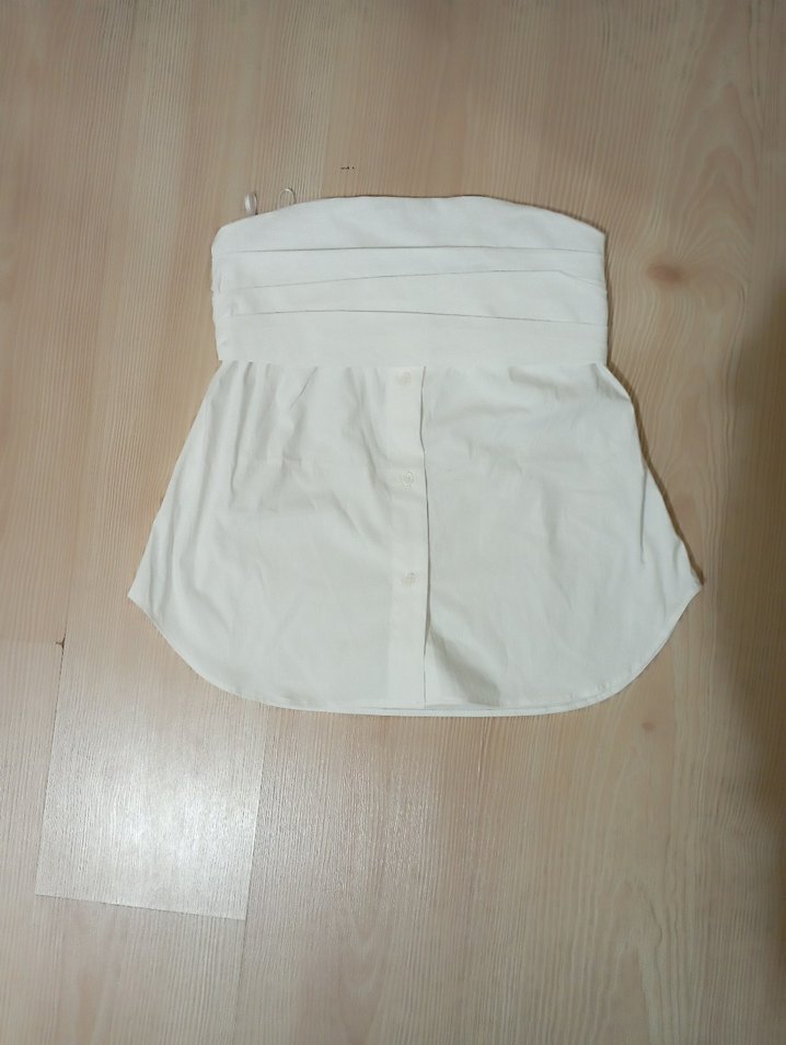 Koton beyaz Straplez Mini Pamuk Bluz - Görsel 4