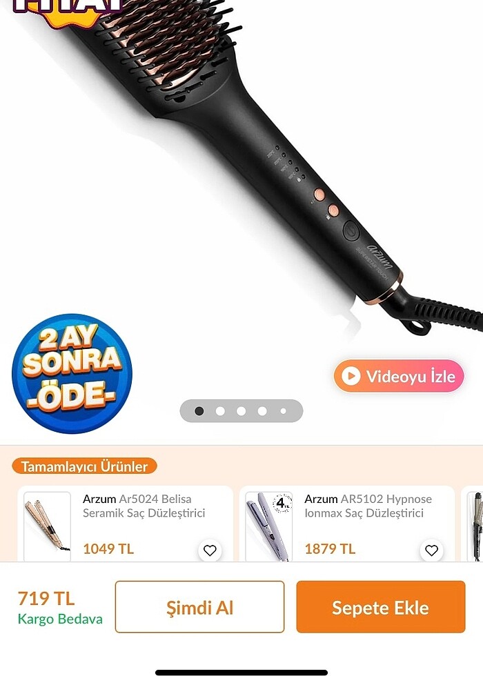 Arzum Superstar Touch Saç Düzleştirici Fırça - Görsel 2