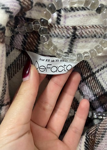 Defacto Düğmeli Uzun Kollu Ekose Kadın Gömlek - Görsel 2