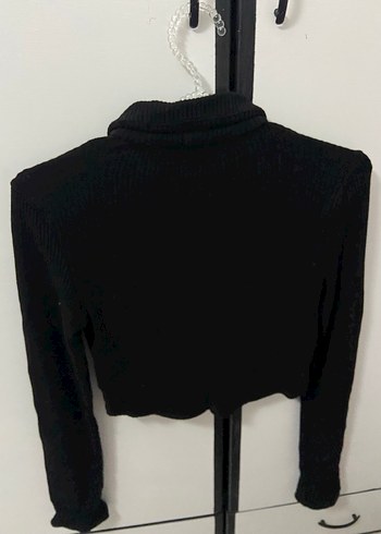 Defacto Fermuarlı Siyah Vücuda Oturan Kadın Hırka - Görsel 4