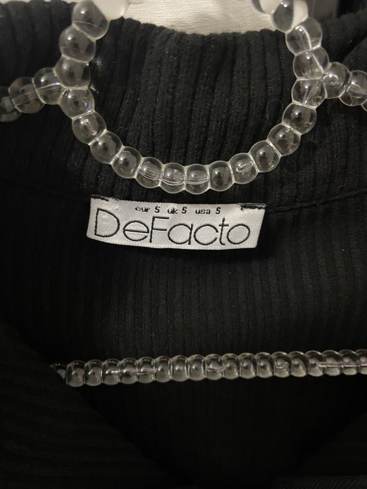 Defacto Fermuarlı Siyah Vücuda Oturan Kadın Hırka - Görsel 2