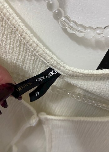 Defacto Beyaz Kolsuz Keten V Yakalı Kadın Yelek - Görsel 2