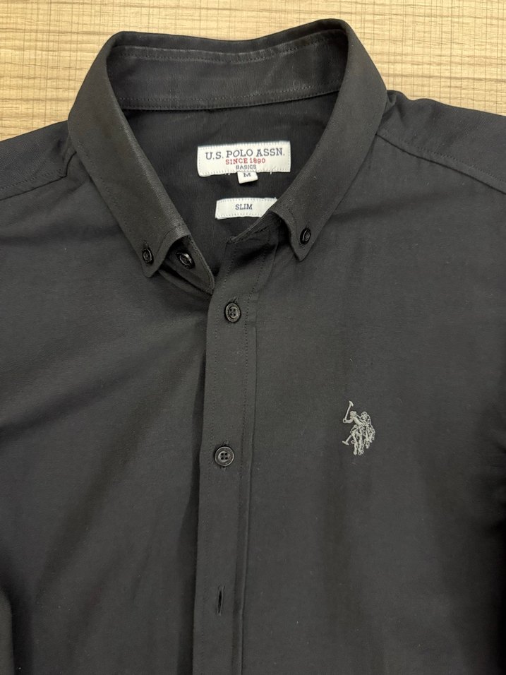 Erkek Siyah Uzun Kollu Düğmeli Gömlek - Görsel 2