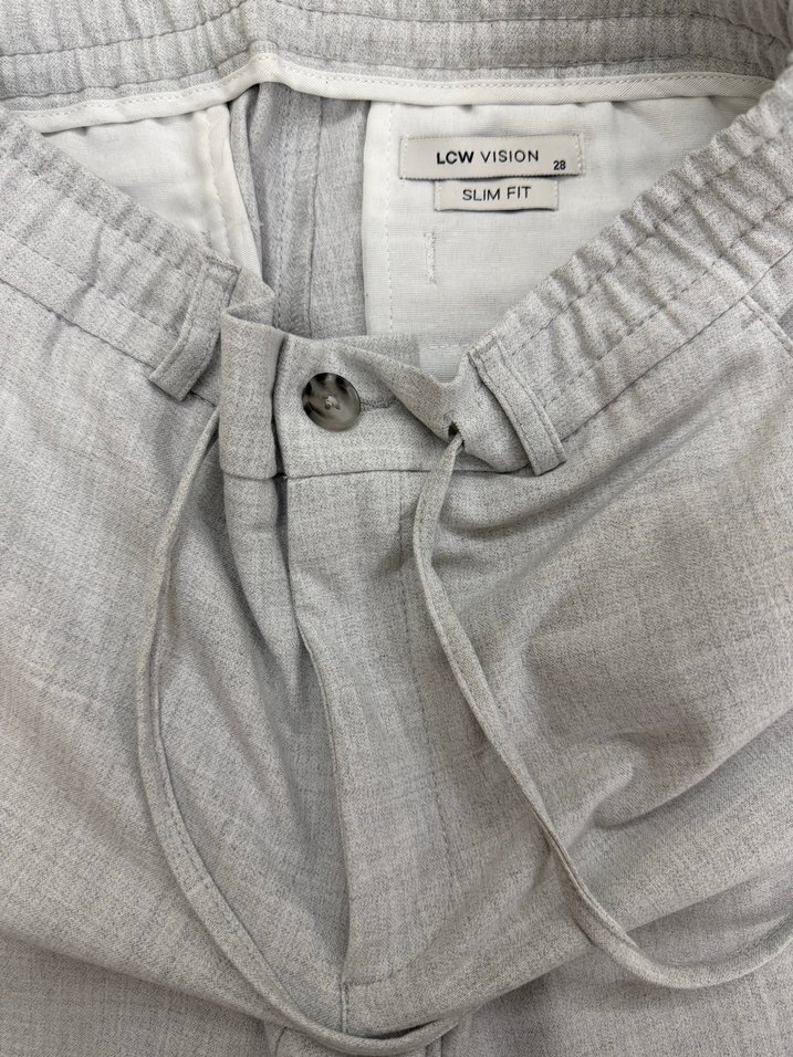 Gri Keten Regular Fit Erkek Pantolon - Görsel 2