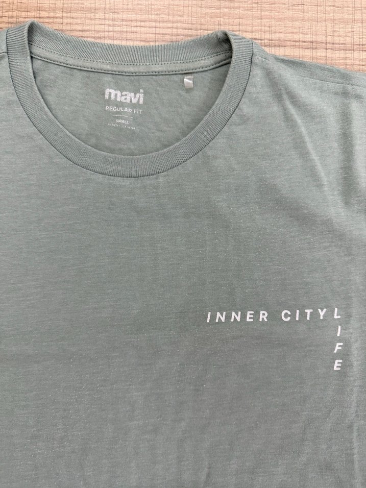 Mavi Pamuklu Erkek Tişört - Görsel 2