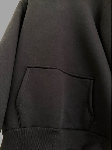 Diğer Sade siyah sweatshirt oversize unisex