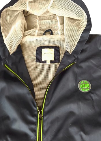 Erkek Çocuk 13-14 yaş için  Mavi Kapüşonlu Yagmurluk - Görsel 2