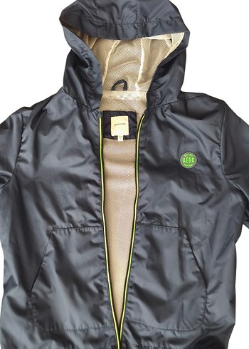 Erkek Çocuk 13-14 yaş için  Mavi Kapüşonlu Yagmurluk - Görsel 4