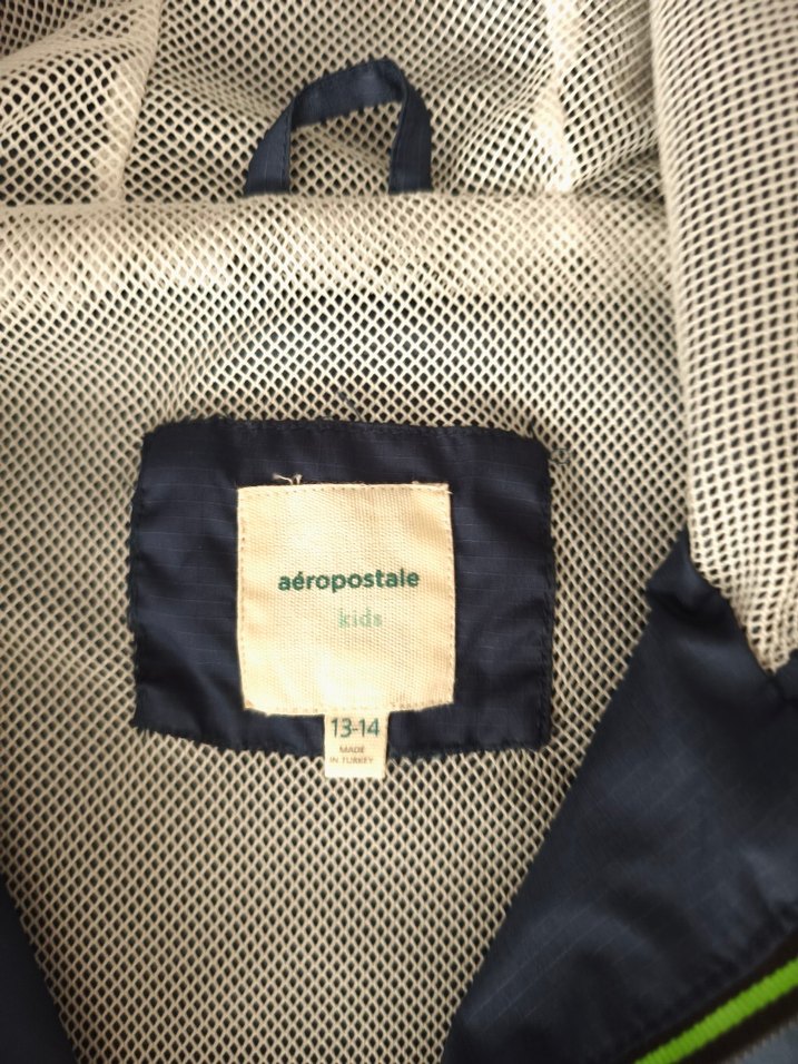 Erkek Çocuk 13-14 yaş için  Mavi Kapüşonlu Yagmurluk - Görsel 3