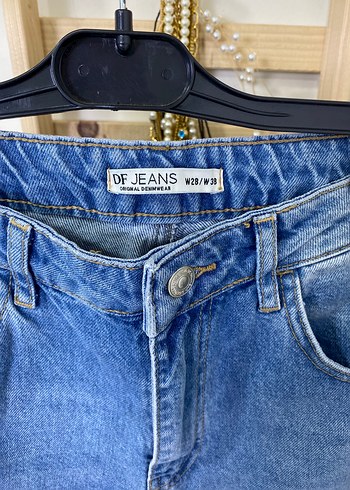 28 Beden Mavi Midi Boy Regular Fit Denim Kadın Kot Pantolon
