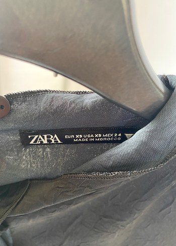 xs Beden Kadın Zara Siyah Saten Elbise