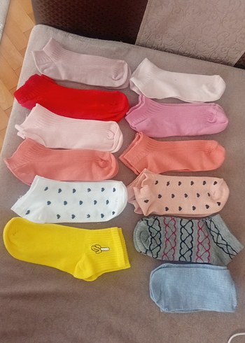 Kız Çocuk Çok Renkli Pamuk Çorap Seti karışık çoraplar