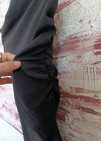 Drapeli Siyah Uzun  Eteği - Görsel 2