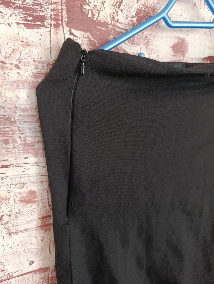 Drapeli Siyah Uzun  Eteği - Görsel 5