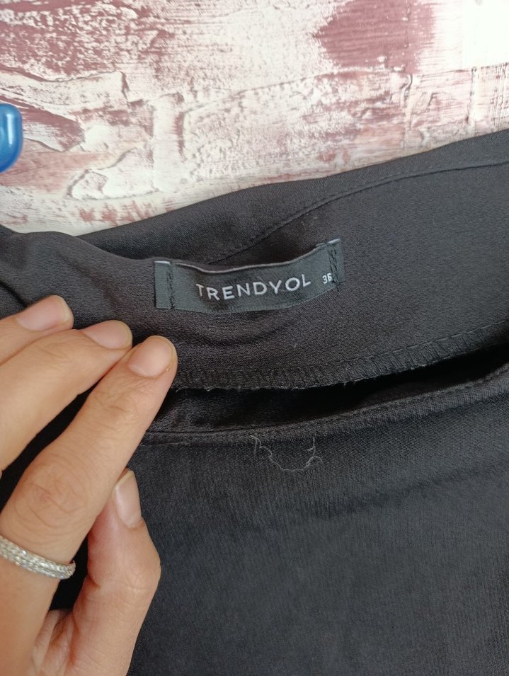 Drapeli Siyah Uzun  Eteği - Görsel 4