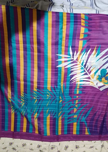 Uzun Bağlamalı Çok Renkli Bohem Pareo - Görsel 2