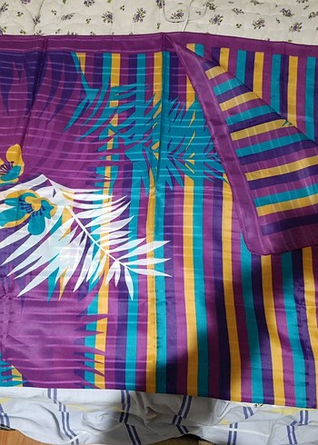 Uzun Bağlamalı Çok Renkli Bohem Pareo - Görsel 3