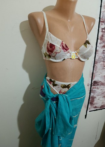 İnce Askılı Turkuaz Uzun Batik Pareo - Görsel 2