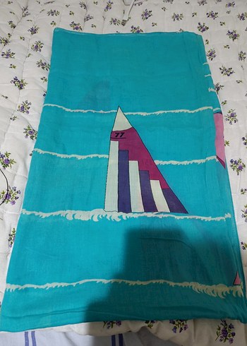 İnce Askılı Turkuaz Uzun Batik Pareo - Görsel 4