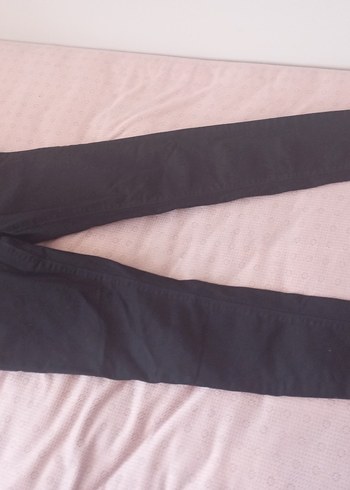 Siyah Çizgili Fermuarlı Denim Kadın Jean - Görsel 5