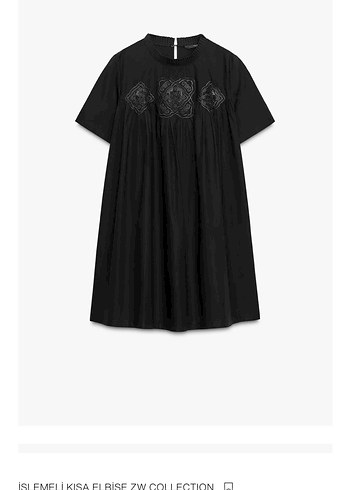 Zara İşlemeli Kısa Elbise ZW Collection